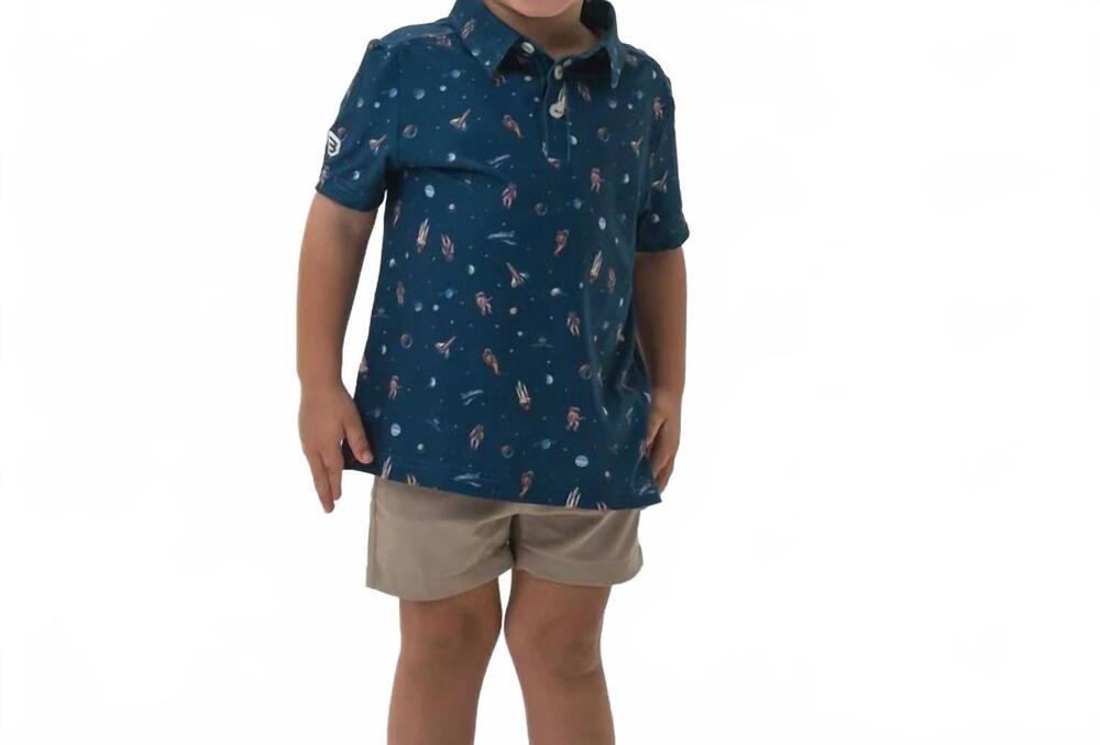 NEW BURLEBO youth performance polo shirt in navy